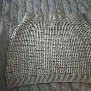 Francesca's Collections Textured Cream Mini Skirt